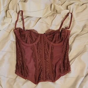 Brown burgundy out from under M corset